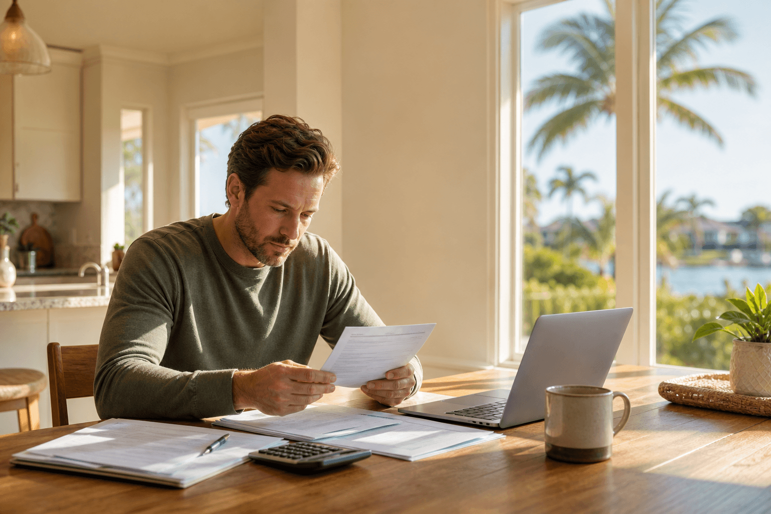 Florida homeowner reviewing real estate documents and ballot amendment information before the November 2026 election in Valrico FL