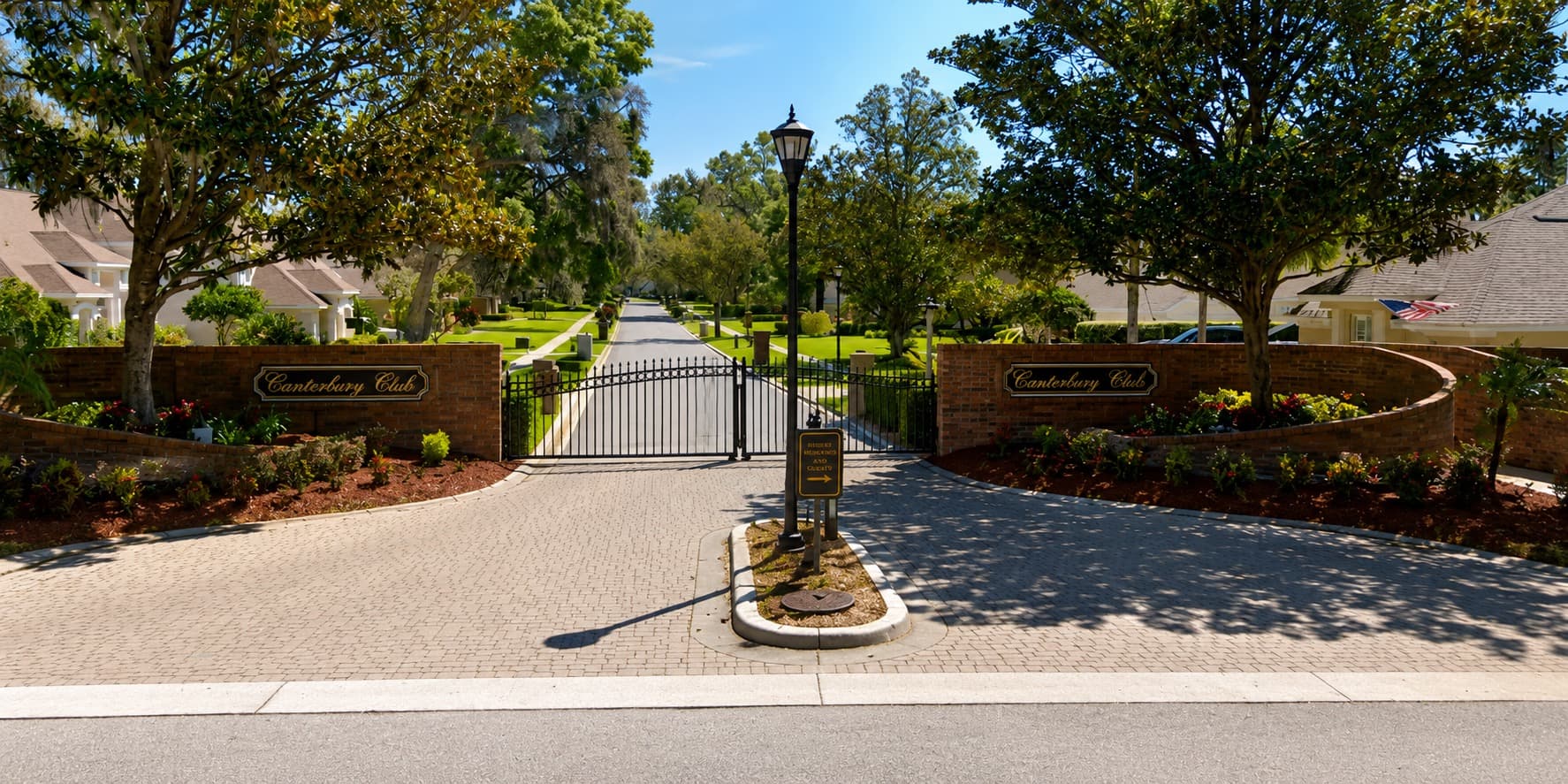 Canterbury Oaks neighborhood entrance sign in Valrico FL 33596